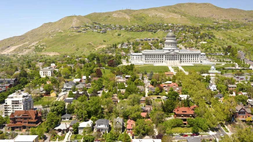 The Utah State Capitol in Salt Lake City.