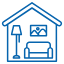 Icon representing a living room.