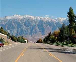 A wide, open road in Orem, Utah.