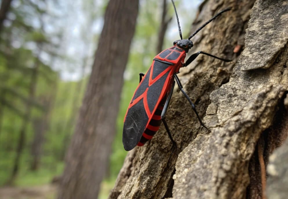 Boxelder bugs on a tree