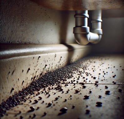 Scattered Cockroach droppings