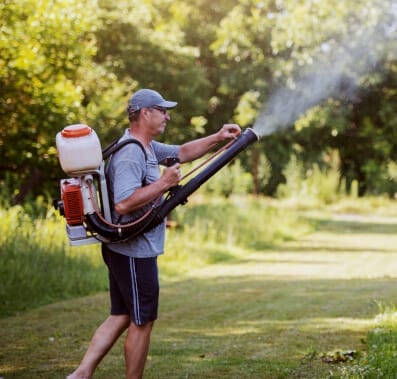 Man spraying insecticide