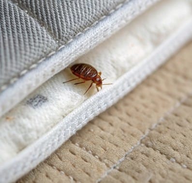Bed bug on bed