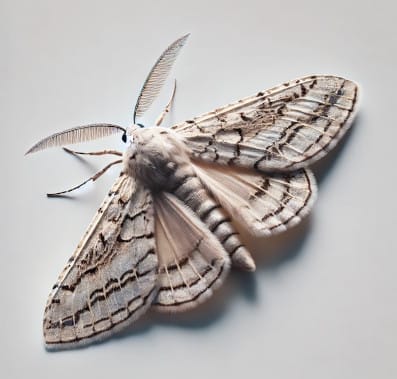 a pantry moth against a plain white background.